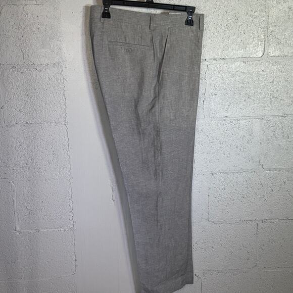 Bar III Men's Slim-Fit 100% Linen Suit Pants, Grey 34X30 $135 - Picture 4 of 8